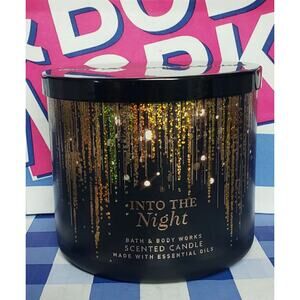 BBW Into The Night Original Black Label Large 3 Wick Candle Home Fragrance Decor
